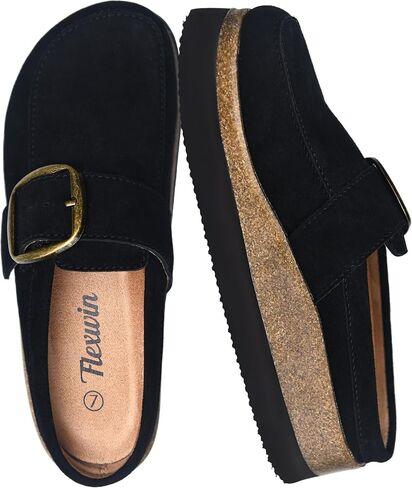 Flexwin Platform Mules for Women, Arch Support Women's Clogs, Slip-On Non-Slip Clogs, Casual Shoes for Women in Saudi Arabia
