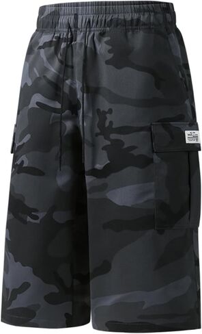 Men's Cargo Shorts Relaxed Fit Elastic Waist Drawstring Breathable Stretchy Fabric in Kuwait