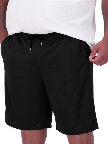 BRISIRA Big and Tall Basketball Shorts for Men, Gym Lightweight Athletic Soft Breathable Mesh Knit with Zipper Pockets, L-6XL in Kuwait