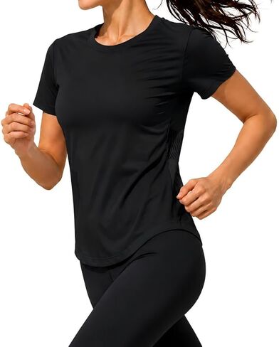 Women’s Workout Tops Quick Dry Short Sleeve Lightweight Breathable Casual Loose Fit Runnings Gym Summer T Shirt in Saudi Arabia
