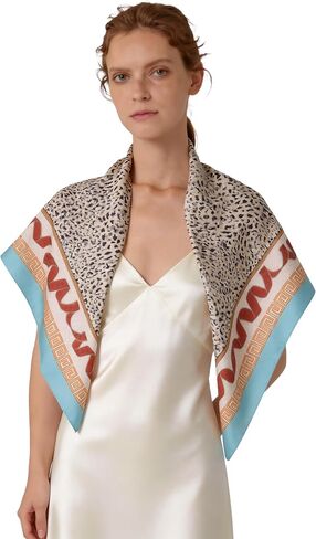 Luxury Double-Sided Silk-Touch Scarf - 35" Large Square Lightweight Head Wrap for Women, Gift Packed in Saudi Arabia