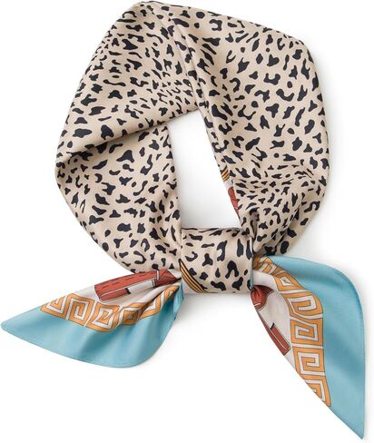 Luxury Double-Sided Silk-Touch Scarf - 35" Large Square Lightweight Head Wrap for Women, Gift Packed in Saudi Arabia