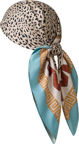 Luxury Double-Sided Silk-Touch Scarf - 35" Large Square Lightweight Head Wrap for Women, Gift Packed in Saudi Arabia