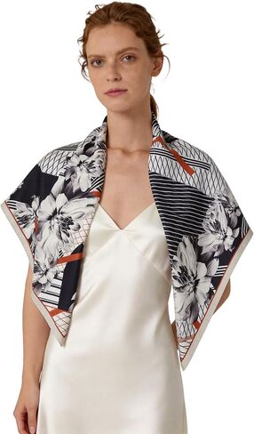 Luxury Double-Sided Silk-Touch Scarf - 35" Large Square Lightweight Head Wrap for Women, Gift Packed in Saudi Arabia