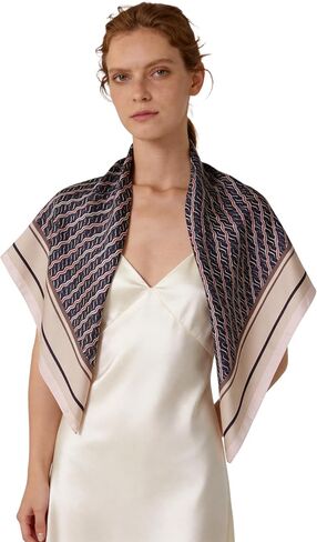 Luxury Double-Sided Silk-Touch Scarf - 35" Large Square Lightweight Head Wrap for Women, Gift Packed in Saudi Arabia