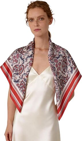 Luxury Double-Sided Silk-Touch Scarf - 35" Large Square Lightweight Head Wrap for Women, Gift Packed in Saudi Arabia