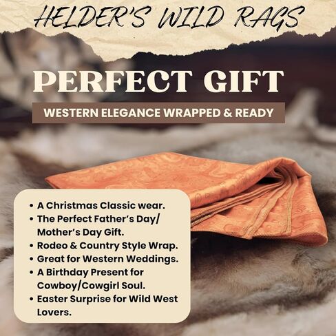 Wild Rag Silk Scarf 36 inch Western Cowboy Bandana Square Silky Wild Rags Orange Rust Floral Paisley Tribal Scarves for Men & Women in Saudi Arabia