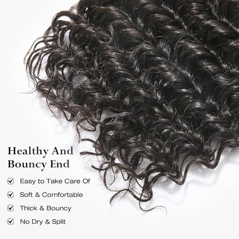 ASHINE Human Hair Bundles Deep Wave Unprocessed Cambodian Raw Hair 24 26 28 Inch, Flip Over Quick Weave Wet and Wave Bundles for Women Natural Black in Kuwait