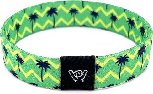 Hang Loose Bands - Coastal Surfer Beach Bracelet for Men, Women & Teens - Comfy Summer - Boho Reversible Wristband - Paradise Palms |Medium: 7.5" (for large wrists) in Saudi Arabia