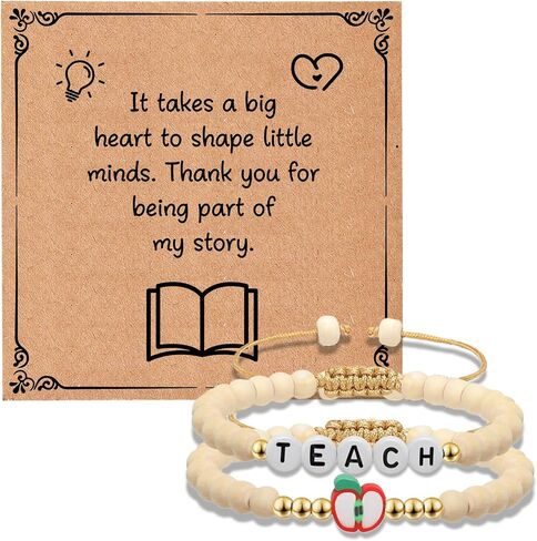 Aelciyue Teacher Appreciation Gifts - Christmas Valentines Day End Of Year Graduation Retirement Gifts for Teachers Bracelets in Saudi Arabia