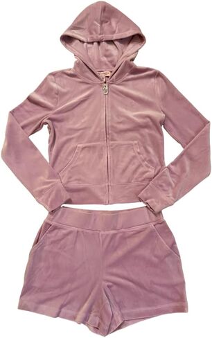 طقم سترة وسروال قصير من Juicy Couture Velour Dewberry مقاس M in Kuwait