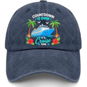 Countdown is Over It's Cruise Time. Hat for Mens Low Profile Washed Distressed in Kuwait