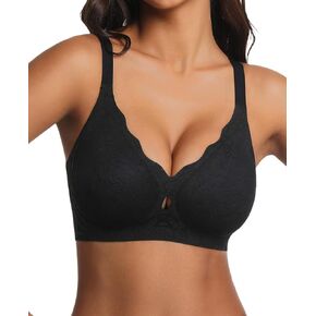 habibee Jelly Bras for Women No Underwire Push Up Scalloped Lace Bra Wireless Seamless Bras Full Coverage Bralettes in Saudi Arabia
