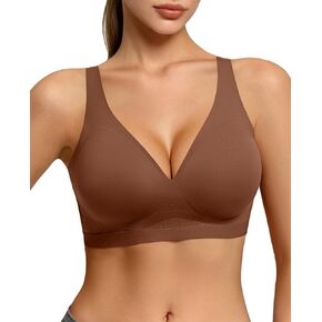 Women Deep V Jelly Bras No Underwire Lace Seamless Wireless Bra Plunge Tshirt Push Up Bralettes with Support in Saudi Arabia