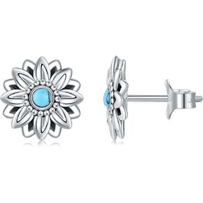 Turquoise Dragonfly Earrings for Women, Sterling Silver Bohemian Dangle Earrings, Vintage Inlaid Gemstone Jewelry Gift for Mom, Friend, Her on Birthday, Christmas in Saudi Arabia