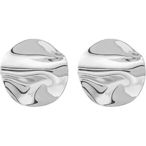 Irregular Stud Earrings for Women, Textured Metal Statement Earrings Lightweight Hypoallergenic 14K Gold Plated Jewelry for Daily Wear, Party, Wedding, Gift for Her in Saudi Arabia