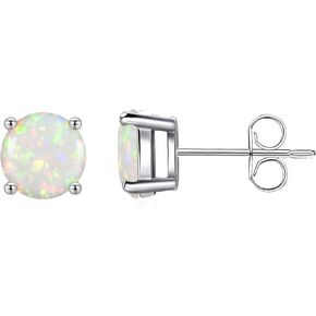 Prismata Gemstone Stud Earrings 925 Sterling Silver Natural Stone Opal/Onyx/Agate/Lapis Lazuli/Malachite Earrings Stud Western Boho Jewelry Gifts for Women in Saudi Arabia