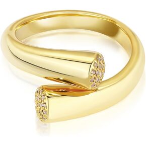 EVEYE 18k Gold Plated Rings for Women, Cubic Zirconia Stackable Rings,Trendy Dainty Simple Cute Chunky Rings, Jewelry Gifts in Saudi Arabia