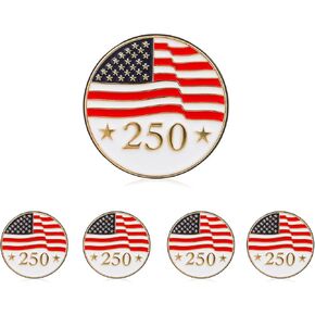 250th Anniversary USA Lapel Pin 5PCS, Metal American Flag Buttons for Men Women Suits Hats Backpacks Clothes Accessories for Independence Day Veterans Events in Saudi Arabia