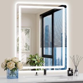 30"x36" LED Bathroom Mirror with Lights, Backlit + Front Lit, Anti-Fog, Lighted Bathroom Mirror for Wall, HD Shatterproof Tempered Glass, Dimmable, Memory Function (Horizontal/Vertical) in Saudi Arabia