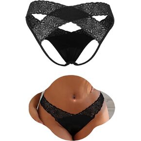 ohmydear Women's Sexy Lace Panties with Crisscross Back Hollow Out Underwear Briefs Plus Size Lingerie for Women S-2XL in Saudi Arabia