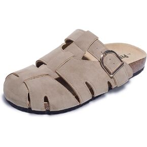 Women's Mesh Fisherman Clog Sandals with Adjustable Buckle, Faux Suede Upper, Memory Foam & Suede Footbed, Shock-Absorbing Bottom in Saudi Arabia