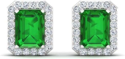 أقراط Diamondere الطبيعية والمعتمدة من الأحجار الكريمة والألماس الصغيرة من الذهب الخالص عيار 14 قيراط | أقراط هالو 0.67 قيراط للنساء in Kuwait