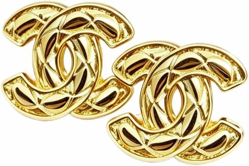 Gold Plated Rhombus Pattern Stud Earrings, Lightweight Fashion Earrings for Women in Kuwait