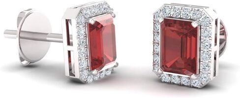 أقراط Diamondere الطبيعية والمعتمدة من الأحجار الكريمة والألماس الصغيرة من الذهب الخالص عيار 14 قيراط | أقراط هالو 0.67 قيراط للنساء in Kuwait
