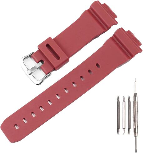 16mm Resin Watch Strap Compatible with Casio DW5600/DW5000/DW5030 GWX5600 GWM5610 GLS5600 G5600 GWB5600 GLX5600 DW6900 GA2100 GB5600 Men's and Women's Watchbands Replacement in Saudi Arabia