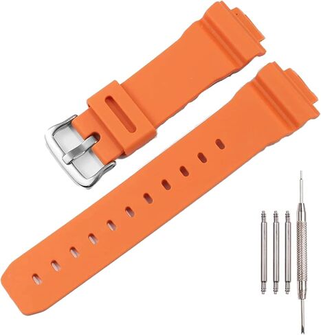 16mm Resin Watch Strap Compatible with Casio DW5600/DW5000/DW5030 GWX5600 GWM5610 GLS5600 G5600 GWB5600 GLX5600 DW6900 GA2100 GB5600 Men's and Women's Watchbands Replacement in Saudi Arabia