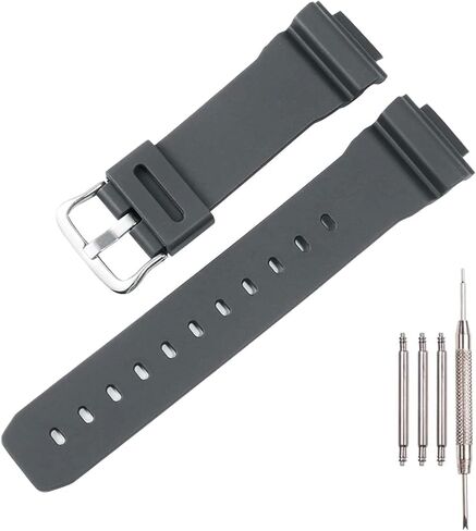 16mm Resin Watch Strap Compatible with Casio DW5600/DW5000/DW5030 GWX5600 GWM5610 GLS5600 G5600 GWB5600 GLX5600 DW6900 GA2100 GB5600 Men's and Women's Watchbands Replacement in Saudi Arabia