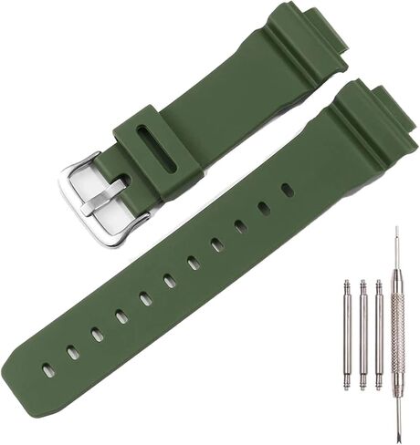 16mm Resin Watch Strap Compatible with Casio DW5600/DW5000/DW5030 GWX5600 GWM5610 GLS5600 G5600 GWB5600 GLX5600 DW6900 GA2100 GB5600 Men's and Women's Watchbands Replacement in Saudi Arabia