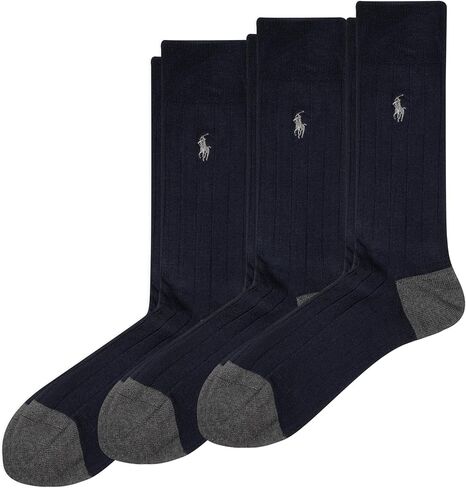 Polo Ralph Lauren Men's Ribbed Crew Socks, Brown in Kuwait