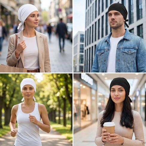 4 PCS Hijab Cap Hijab Undercap No Slip Hijab-Scarf for Women Islamic Muslim Hijabs with Tie Adjustable for Women (Black, White) in Saudi Arabia
