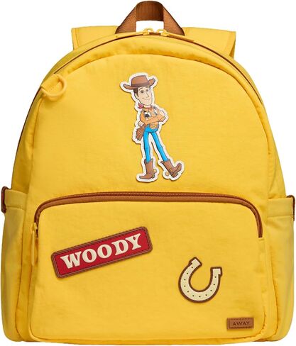 Away Toy Story 5 Kids Backpack - Airline-Approved Personal Item Backpack with Tech Sleeve, Water Bottle Pockets, Interior and Exterior Pockets - Woody Yellow in Saudi Arabia