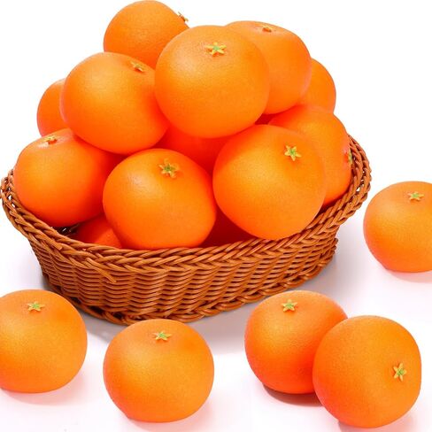WinnerWhy 24 Pcs Fake Oranges Faux Oranges Artificial Fruits for Decoration 3 Inch Mini Lifelike Decorative Fruits for Bowls Decor Table Centerpieces Home Kitchen Party Decor (Orange) in Kuwait