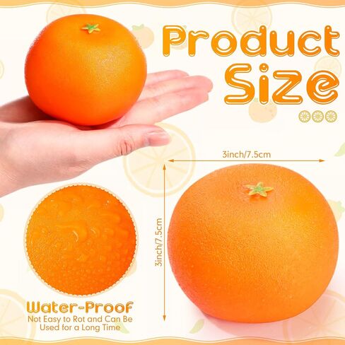 WinnerWhy 24 Pcs Fake Oranges Faux Oranges Artificial Fruits for Decoration 3 Inch Mini Lifelike Decorative Fruits for Bowls Decor Table Centerpieces Home Kitchen Party Decor (Orange) in Kuwait