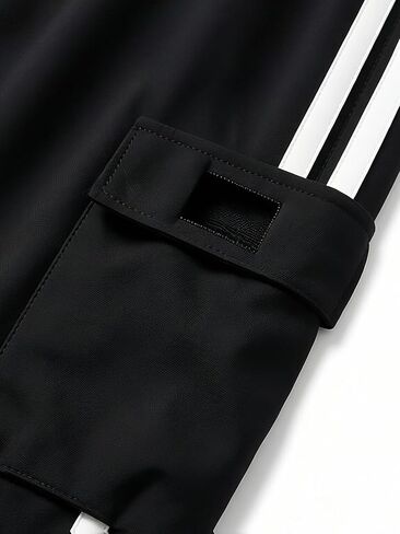 Men's Cargo Pants Wide Leg Track Pants Striped Joggers with Pockets Baggy Straight Athletic Streetwear in Kuwait