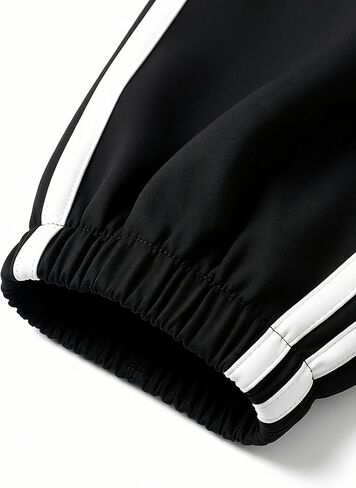 Men's Cargo Pants Wide Leg Track Pants Striped Joggers with Pockets Baggy Straight Athletic Streetwear in Kuwait