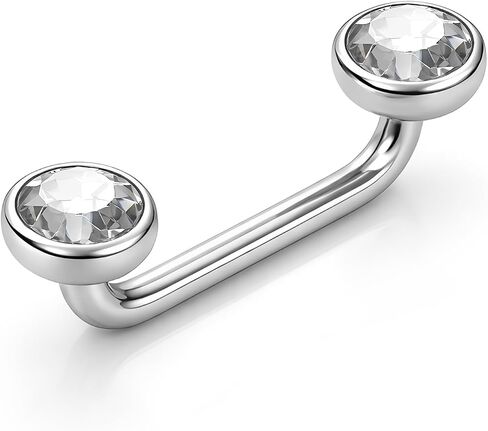 Anti Eyebrow Piercing Jewelry, CZ Flat Bar Staple Bar Piercing Jewelry, 14G Internally Threaded Surface Piercings Jewelrys, for Eyebrows, Collarbone, and Ear bones in Kuwait