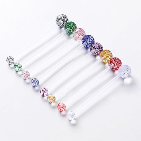 22Pcs 14G 38mm Sports Pregnancy Maternity Flexible Bioplast Long Belly Button Rings Navel Retainer Body Piercing in Saudi Arabia