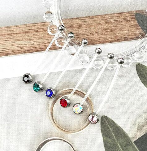 22Pcs 14G 38mm Sports Pregnancy Maternity Flexible Bioplast Long Belly Button Rings Navel Retainer Body Piercing in Saudi Arabia