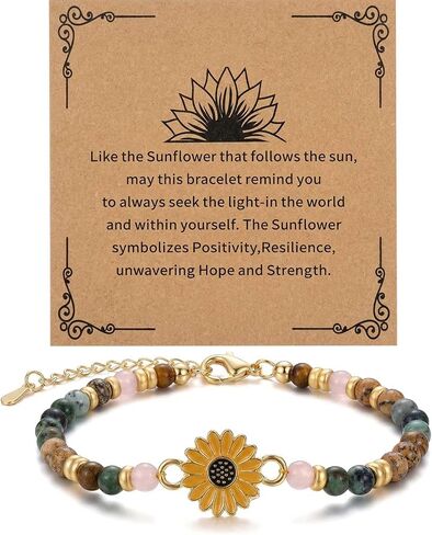 Sunflower Bracelet Gifts for Women, Teacher Bracelet for Women | Inspirational Graduation bracelets, Teacher Appreciation Gifts, Graduation Gift for Her, Mothers Day Gift, Birthday Gifts in Saudi Arabia