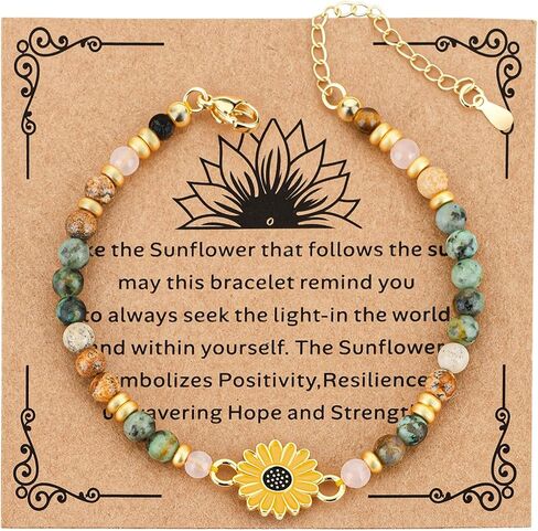 Sunflower Bracelet Gifts for Women, Teacher Bracelet for Women | Inspirational Graduation bracelets, Teacher Appreciation Gifts, Graduation Gift for Her, Mothers Day Gift, Birthday Gifts in Saudi Arabia