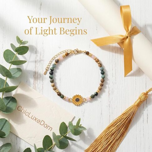 Sunflower Bracelet Gifts for Women, Teacher Bracelet for Women | Inspirational Graduation bracelets, Teacher Appreciation Gifts, Graduation Gift for Her, Mothers Day Gift, Birthday Gifts in Saudi Arabia