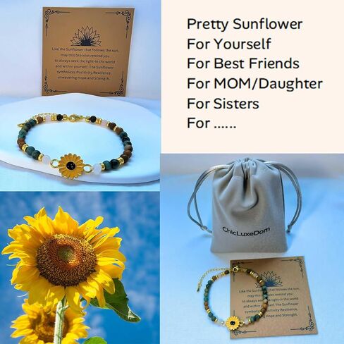 Sunflower Bracelet Gifts for Women, Teacher Bracelet for Women | Inspirational Graduation bracelets, Teacher Appreciation Gifts, Graduation Gift for Her, Mothers Day Gift, Birthday Gifts in Saudi Arabia