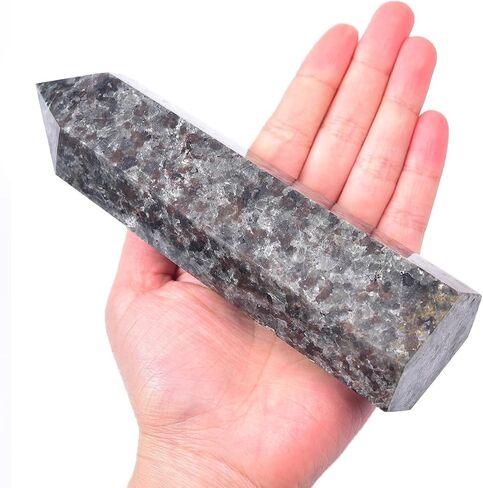 Large Black Obsidian Crystal Tower Natural Healing Crystal Point Wand Obelisk 6 Faceted Reiki Chakra Meditation Therapy Home Decor Gift 2-2.5 LBS in Saudi Arabia