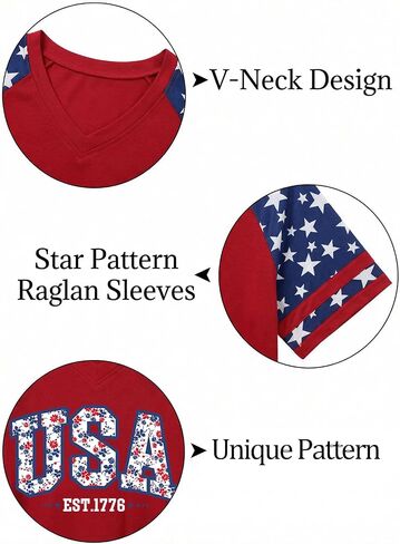 4th of July Outfits for Women Patriotic Shirts for Women Plus Size Celebrating 250 Years of America's Greatness in Kuwait
