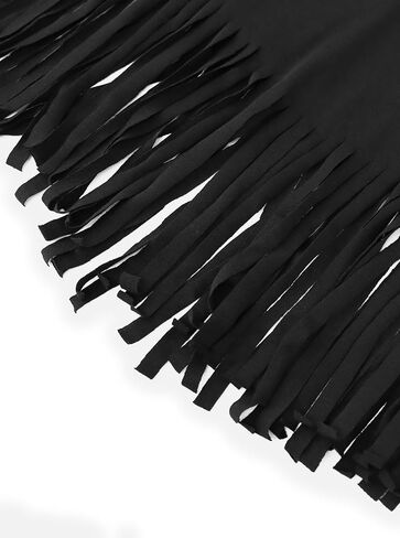 LilyCoco V Neck Cold Shoulder Tops for Women Western Cowgirl Fringe Crop T Shirts in Saudi Arabia